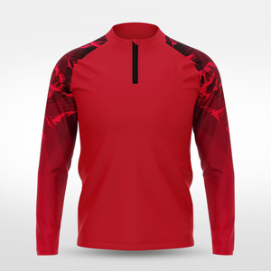 เสื้อกีฬาแขนยาวผู้ชายแบบซิป 1/4  ผ้าพิมพ์ลายกลับด้านได้ น้ำหนักเบา ระบายเหงื่อได้ดี เหมาะสำหรับการฝึกซ้อม - Product Image 5