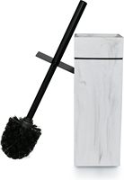 Support de brosse WC moderne à texture marbre, prix usine OEM, avec protection anti-éclaboussures, en résine durable pour la maison