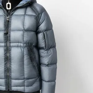 Men's Winter Hooded Puffer Jacket Thick Down Filled Windproof Zipper Closure Casual Style Solid <b>Colour</b> Polyester Shell - Product Image 4