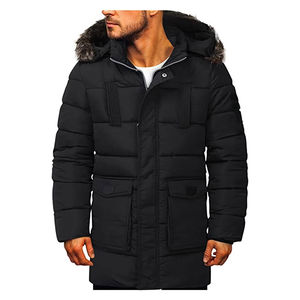 Parkas pour hommes personnalisées, hiver, chaudes, respirantes, rembourrage 100% fibre de polyester, imperméables, à capuche, fabrication régulière - Product Image 1