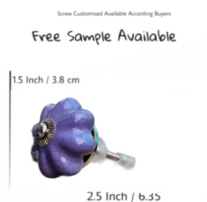 ลูกบิดเซรามิกทรงแตงโมสีม่วงสำหรับลิ้นชักห้องครัวห้องนอนตู้เสื้อผ้าสไตล์การออกแบบอุตสาหกรรม - Product Image 3