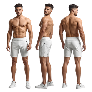 Pantalones Cortos Deportivos Blancos para Hombre, Premium, Ligeros, para Gimnasio, Fitness y Deportes, Disponibles en Stock - Product Image 3