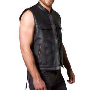 Chaleco para montar en moto para hombre, cuero personalizable, servicio OEM, suministro directo de fábrica, chaleco para montar en moto - Product Image 6