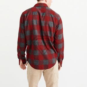 Camisa de franela de algodón 100% para hombre, venta al por mayor de fábrica, cómoda camisa de franela de manga larga con logotipo personalizado a cuadros de punto con botones cubiertos - Product Image 4