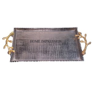 Bandeja para servir frutas secas y alimentos hechos de metal de Calidad exclusiva con recubrimiento en polvo de color blanco con diseñador de flores único de la India - Product Image 5