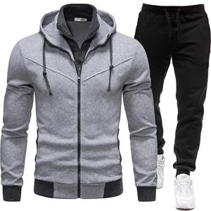 Conjunto de Sudadera con Capucha y Cordón Ajustable para Hombre, Estilo Casual, para Otoño e Invierno, Ropa Deportiva Holgada para Correr al Aire Libre, 100% Algodón - Product Image 1