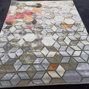 Alfombras de piso bordadas en viscosa con forma de rectángulo empenachado a mano de alta calidad para espacios de puertas en el hogar, sala de estar, Hotel - Product Image 1