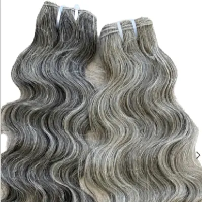 Raw Natural Salt and Pepper Human Hair Extensions from South India Factory Cheap Prices and Premium Quality