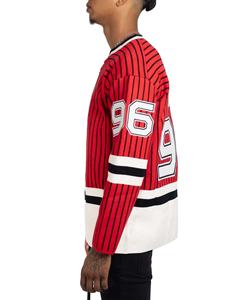 Maillot de hockey sur glace personnalisé pour l'entraînement et la compétition, vêtements de sport de hockey sur glace vierges, 100% polyester, imprimé par transfert thermique - Product Image 4