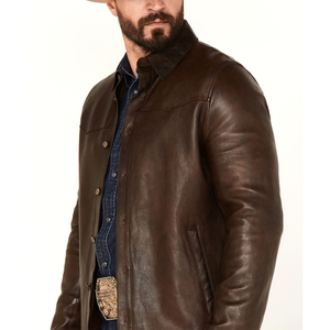 Chaqueta de Invierno de Cuero Genuino para Hombre, Color Personalizado, Cuello Alto, Impermeable, Transpirable, Ecológica, Nueva Llegada, la Mejor - Product Image 2