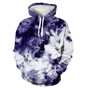 Mode Tie Dye Motif Hommes À Capuche Simple Automne À Manches Longues Hommes Femmes 3D Imprimé Hoodies - Product Image 1