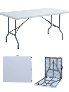 Table pliante en HDPE de 180 cm, rectangulaire, pour mariage, banquet, événements, pique-nique, <span class=keywords><strong>location</strong></span>, table pliante en plastique de 6 pieds - Product Image 2
