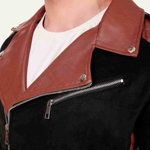 Bon prix Qualité supérieure Veste en cuir suédé pour hommes automne-hiver Conception personnalisée Veste en cuir suédé coupe ajustée pour motard classique - Product Image 6