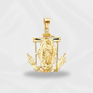 14K chapado en oro amarillo Nuestra Señora de Guadalupe Virgen María encanto colgante joyería de moda más nueva - Product Image 5