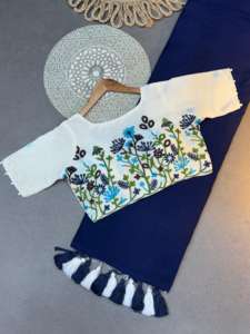 Saree en pur coton Khadi de qualité supérieure avec pompon lourd - Product Image 5