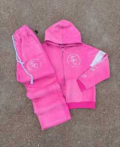 ชุดวอร์มแฟชั่นสำหรับผู้ชายชุดเสื้อฮู้ดและกางเกงปรับแต่งได้ - Product Image 2