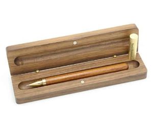 BAMBOU NATUREL FAIT MAIN Ensemble de stylos cadeau de luxe de haute qualité Personnaliser Logo gravé Stylo en bois avec boîte en bois - Product Image 4