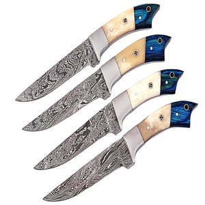 ชุดมีดเชฟ,04ชิ้นทำด้วยมือดามัสกัสมีสไตล์พร้อมชุดหนัง (Smk1930) เหล็กดามัสกัส67ชั้นเหล็กดามัสกัส - Product Image 1