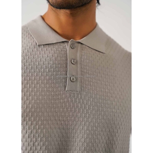 Personalizado 2024 Hombres para Polo Nuevo Patrón Sólido 100% Tela de Jersey de Algodón en Venta - Product Image 6