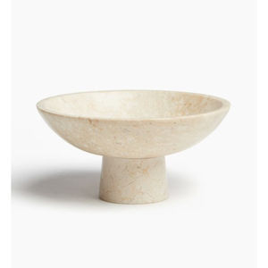 Bol de piédestal en marbre naturel fabriqué à la main pour la décoration intérieure moderne de luxe - Product Image 2