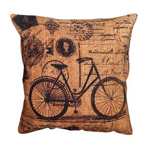 Vintage Bicycle Digital Printed Square Cushion Covers 16x16 Multicolor Decorative Throw Pillow Covers Handmade <b>Sofa</b> <b>Bed</b> Accent - Product Image 4