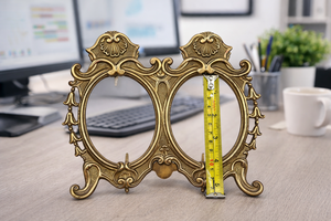 antique <b>double</b> <b>photo</b> <b>frame</b> vintage brass <b>photo</b> <b>frame</b> <b>double</b> oval picture <b>frame</b> antique style picture <b>frame</b> vintage tabletop - Product Image 4