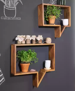 Sinh thái thân thiện trang trí nội thất lưu trữ tường kệ gỗ Kệ nổi thiết kế mới hạt gỗ siêu thị kệ - Product Image 5