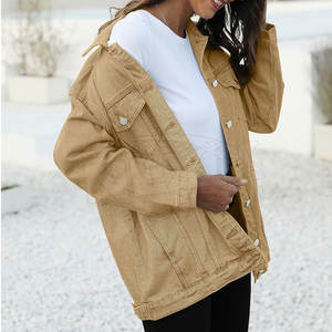 2024 veste en jean pour femmes marque privée vêtements de rue respirant uni teint Offre Spéciale traitement fini - Product Image 2