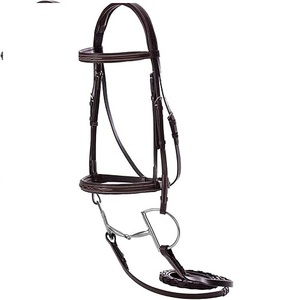 Brida para Caballo de Cuero Sueco Premium Kostolany con Riendas Individuales, Muserola Ajustable con Manivela y Frontal Acolchado para Entrenamiento y Exhibición - Product Image 2