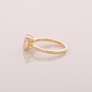 Anillo de compromiso clásico de oro amarillo, blanco y rosa de 14K con diamante amarillo de 1.47CT de corte radiante cultivado en laboratorio, engaste de púas, fino. - Product Image 2