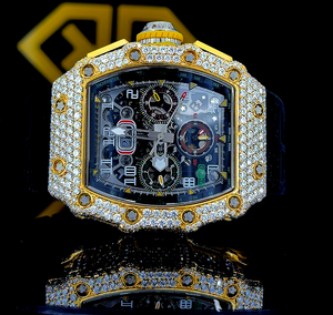 La plupart des ventes exclusives cadran carré montre intelligente glacé VVS clarté diamant haute en acier inoxydable verre élégant accessoire d'affaires - Product Image 1