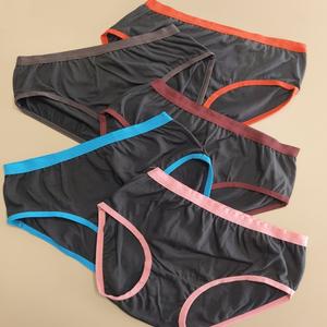 Ropa interior de algodón 100% para mujer, bragas tejidas con estilo de tiro medio con logotipo personalizado, precio bajo, patrón sólido teñido liso en la cintura - Product Image 5