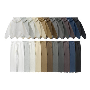 Conjunto de Sudadera con Capucha Gruesa de Alta Calidad Personalizada OEM, Otoño 2025, Conjunto de Sudadera con Capucha y Pantalones Holgados Acolchados de Color Sólido, Conjunto de Sudadera con Capucha Unisex - Product Image 1