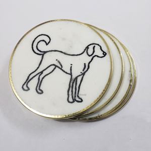 ที่รองแก้วลายหินอ่อนธรรมชาติสีขาวสวยกำหนดโลโก้ - Product Image 6