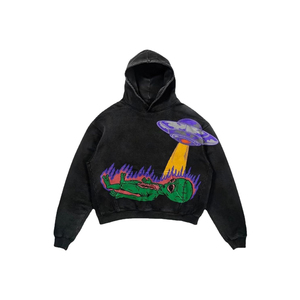 Sweat à capuche graphique surdimensionné à la mode pull Streetwear de qualité supérieure avec un design vibrant, tissu personnalisé de haute qualité pour un style décontracté - Product Image 1