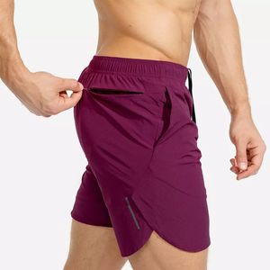Shorts de sport décontractés pour hommes, couleur unie, 100% polyester, séchage rapide, respirant, taille élastique, impression par sublimation - Product Image 3