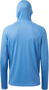 เสื้อตกปลาแขนยาวแบบ unisex UPF 50 พร้อมผ้าคลุมคอ ผลิตจากโพลีเอสเตอร์ 100% ป้องกันแบคทีเรีย พิมพ์ลายแบบซับลิเมชั่น โลโก้ด้านหน้า ลายเรียบ - Product Image 2