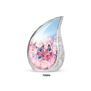 Urna de cremación de lágrima de mariposa hermosa para cenizas humanas adultas, urna funeraria de gota de recuerdo decorativa con bolsa de terciopelo gratis - Product Image 2