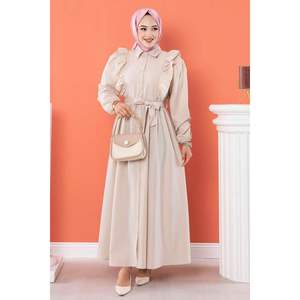 Vestido color crema con detalle de volantes - Product Image 1