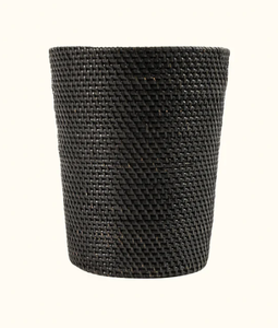 Panier de rangement en rotin naturel noir et brun Sisu Handicraft, design simple et écologique, forme polyvalente - Product Image 2