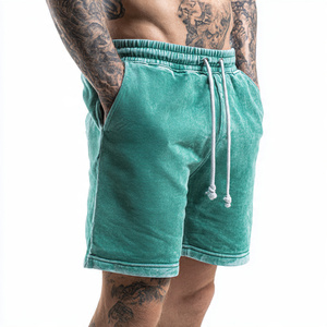 400 GSM lavage à l'acide Shorts de sueur hommes entraînement Fitness porter exercice lavé Shorts hommes lourd polaire Sweat Shorts hommes - Product Image 1