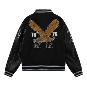เสื้อโค้ทหนังหนาสำหรับผู้ชายเสื้อแจ็กเก็ตเบสบอลปักลายแนวสตรีทสำหรับฤดูหนาวสินค้ามาใหม่ - Product Image 2