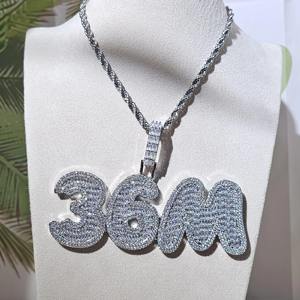 Special Offer Baguette VVS Moissanite Diamond Gold Plated 925 Silver Custom Letter Hip Hop <b>Pendant</b> For <b>Men</b> At Low Price - Product Image 3