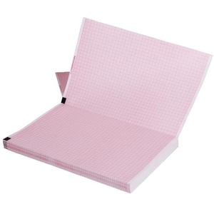 Papel para ECG MAC 1200 Hellige Z Fold Marquette de Alta Calidad, Libre de BPA, con Certificación CE, Color Rosa, 210 mm x 295 mm x 150 Hojas - Product Image 1