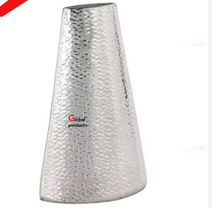 Maceta de flores de diseño de acero inoxidable con acabado brillante para restaurante y bar de hotel - Product Image 5