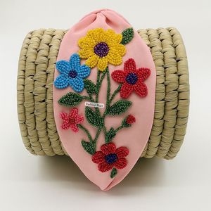 Handmade Beaded Embroidered High-quality Customizable Color Hairbands for Women 3D Floral Quote Design <b>Padded</b> Fashion Statement - Product Image 6