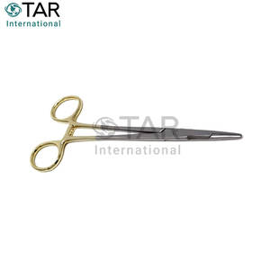 Hegar Needle Holder 4.5 Inch <b>Tungsten</b> <b>Carbide</b> Inserts Gold <b>Rings</b> Locking Premium Quality Performance Medic Instruments - Product Image 5