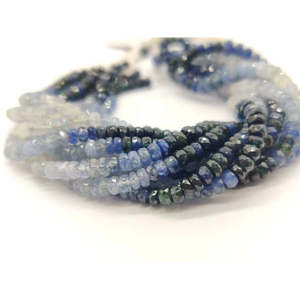 Perles Rondelles Facettées Ombrées en Saphir Bleu 4-5mm Naturelles Taille Brillante Polies pour la Fabrication de Bijoux - Product Image 5