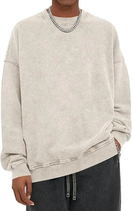 Sweat-shirt d'hiver pour homme de qualité supérieure, à manches longues, délavé à l'acide, imperméable, coupe-vent, respirant, en polaire, écologique, personnalisable - Product Image 4