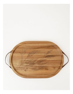 Bandeja Ovalada de Madera con Borde Elevado – Plato Elíptico Natural para Café, Aperitivos y Decoración de Encimeras de Cocina - Product Image 5